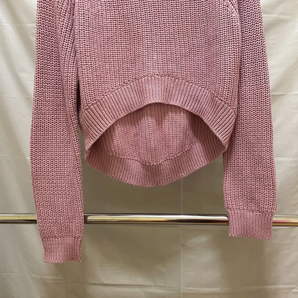 Forever 21 Cropped High-Low Knit Sweater (Pink) NEW & UNWORN - Picture 4 of 4
